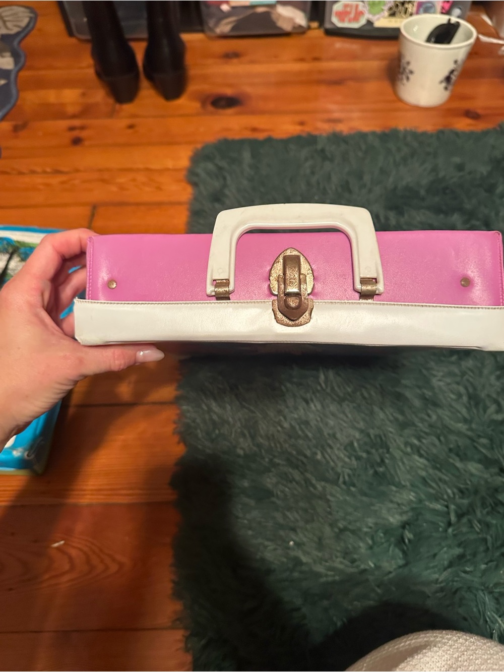 Vintage 1970 Barbie Doll Case Pink Mod Floral Mattel Carrying Case - Picture 7 of 16